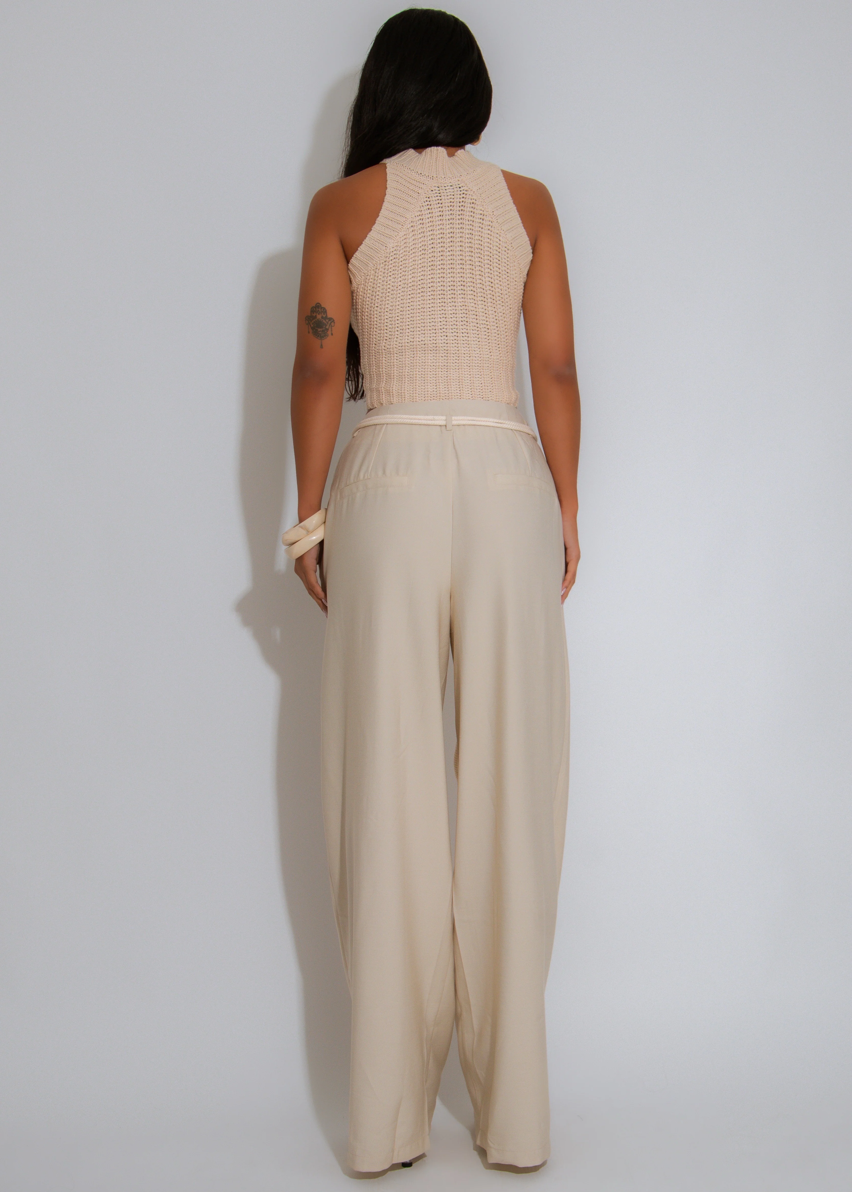 Bloom Bound Floral Crochet Crop Top Nude - Image 3