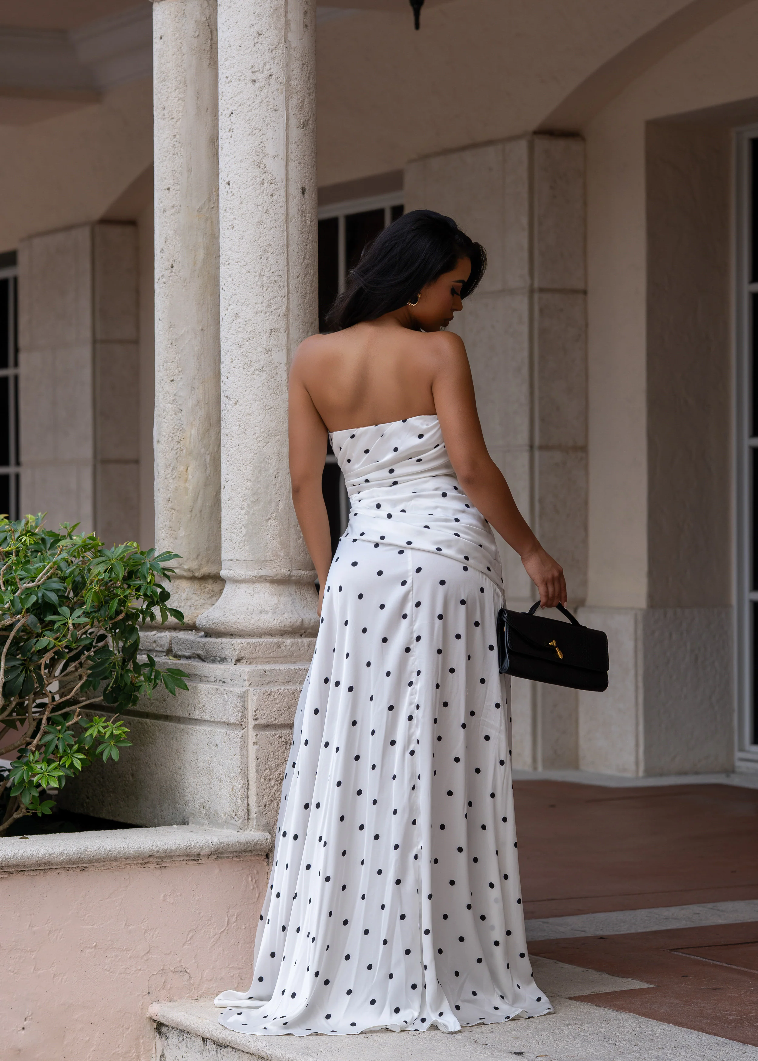 It's My World Satin Ruched Maxi Dress White - Image 3