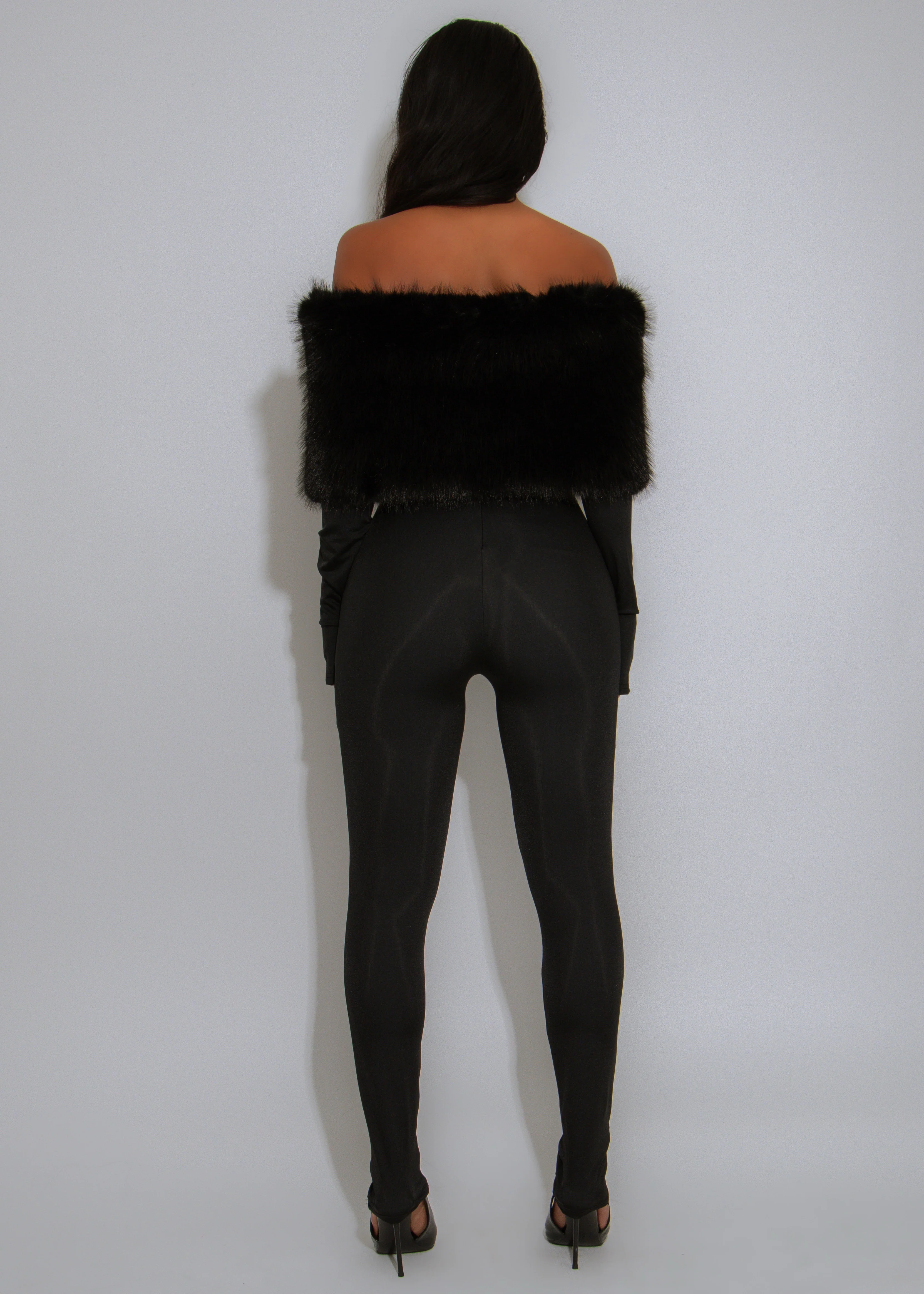 Luxe Enigma Skinny Jumpsuit Black - Image 2