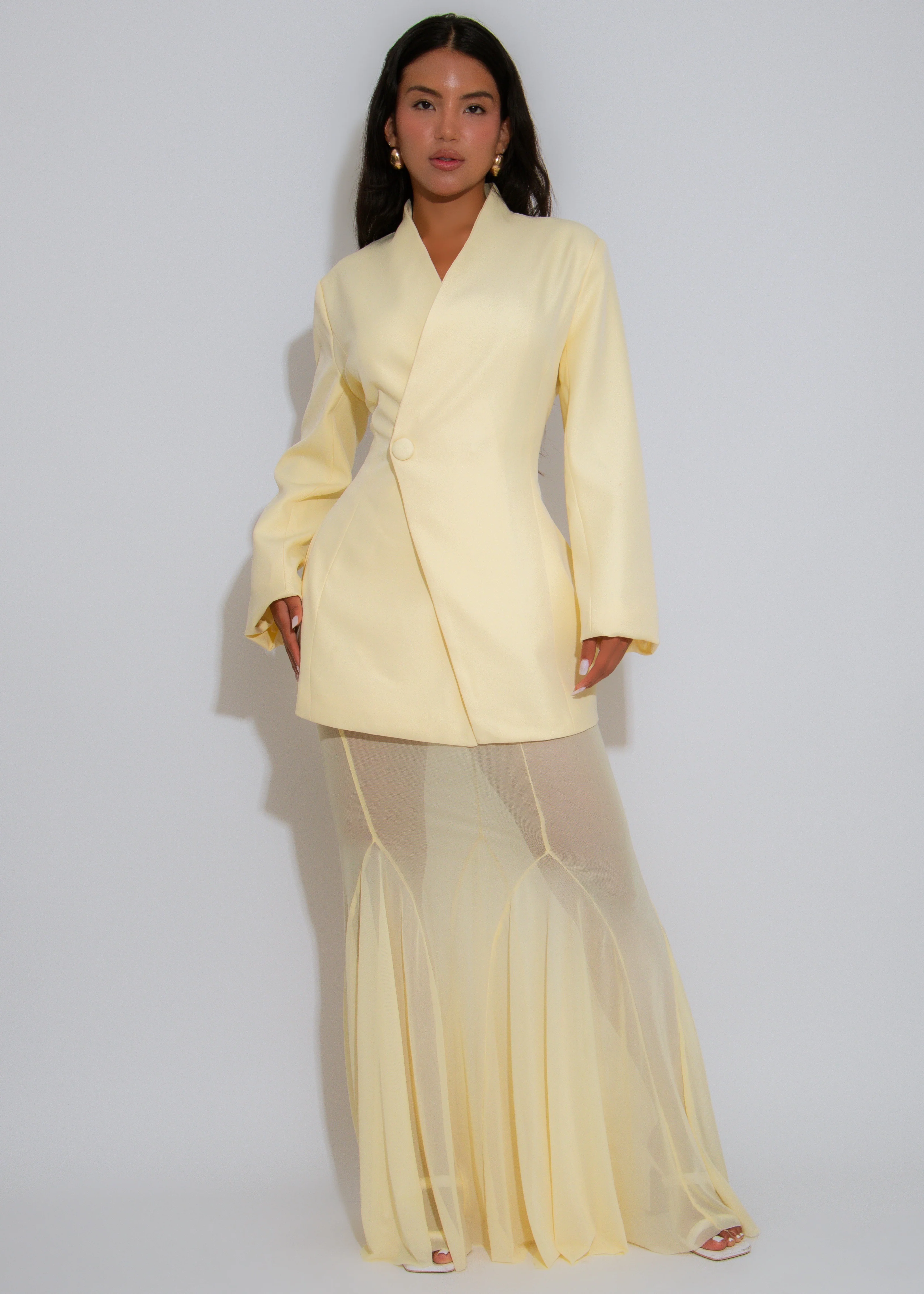 Luxe Layers Mesh Skirt Set Yellow - Image 12