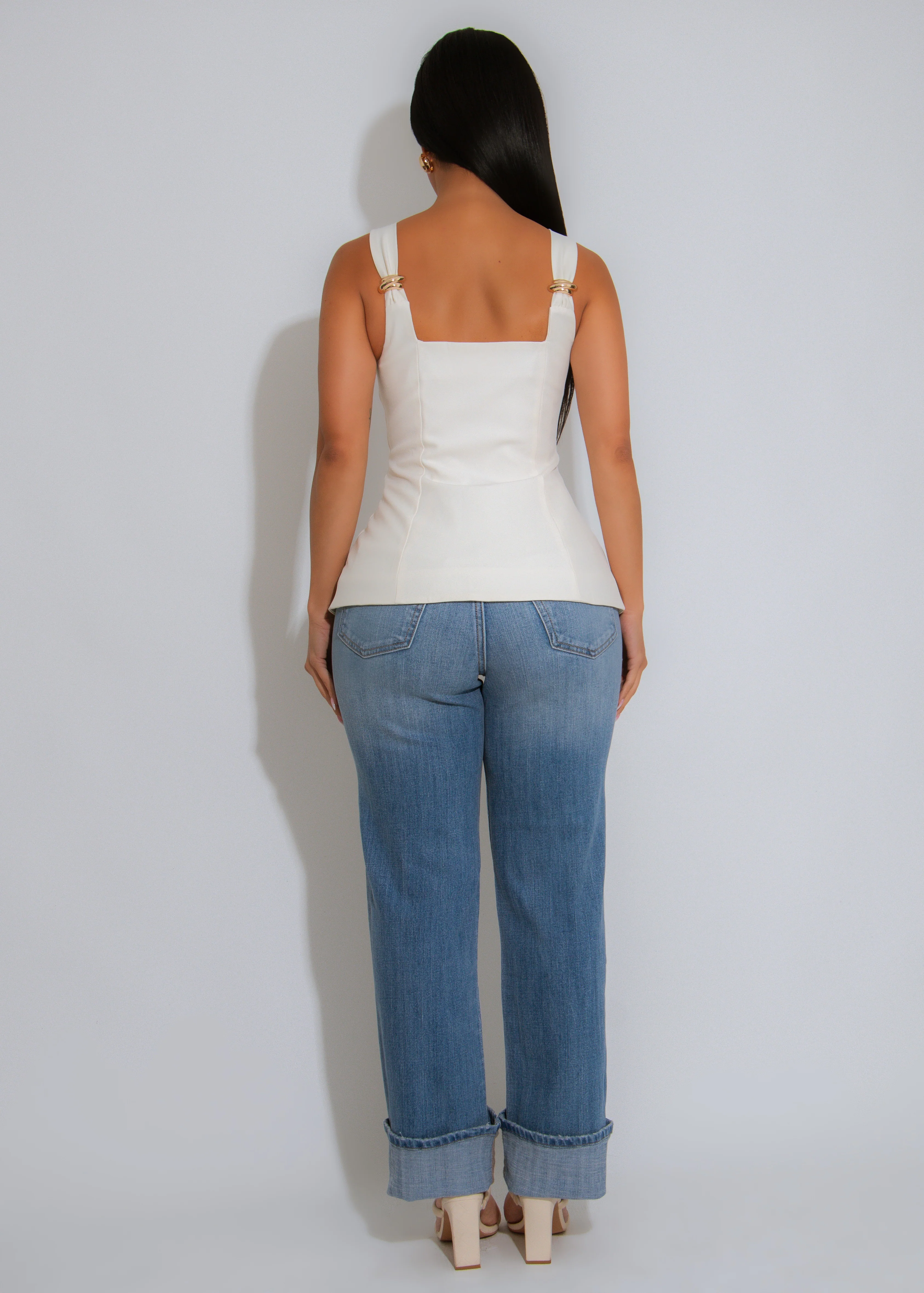 Luxe Link Long Top Nude - Image 3