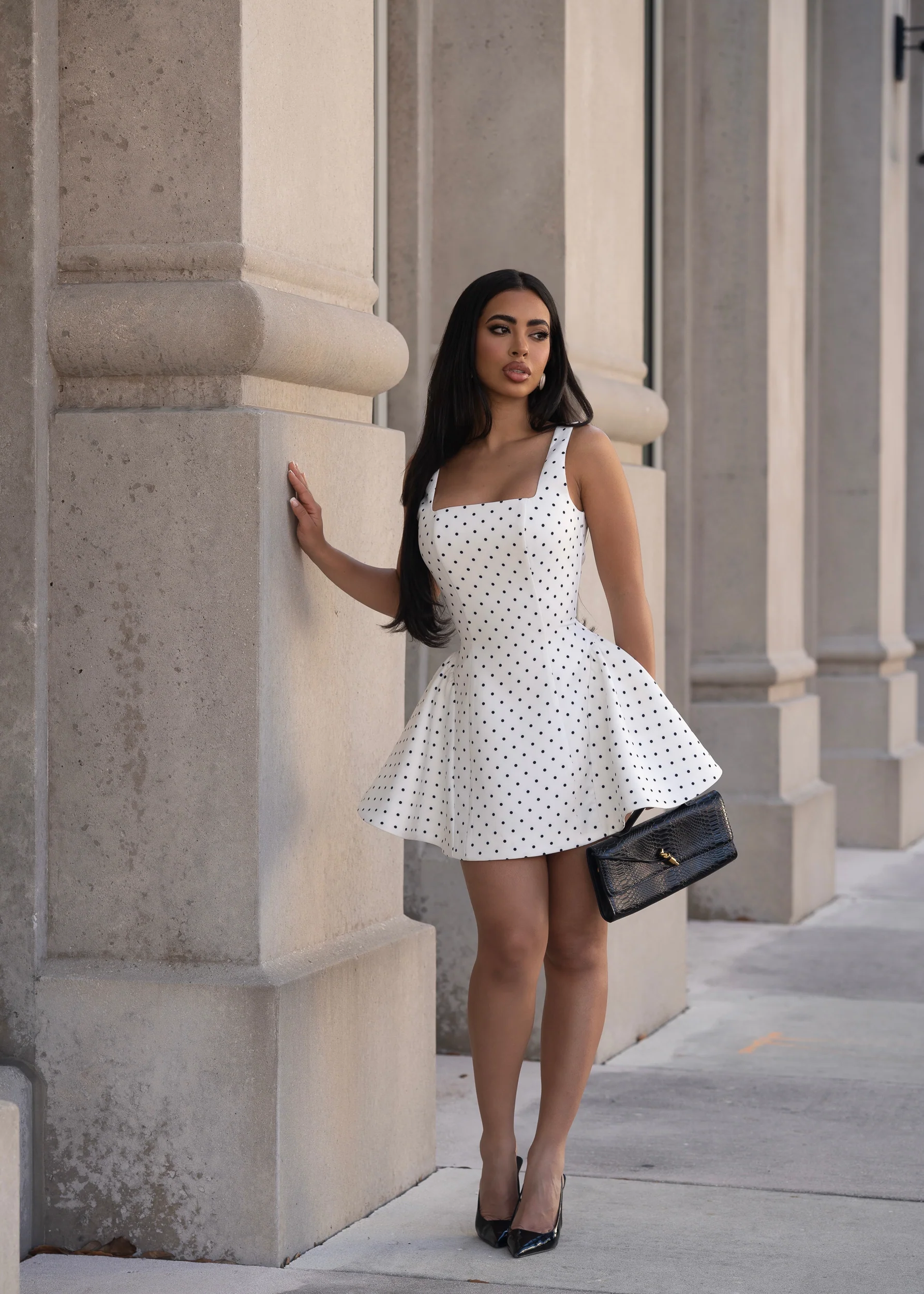 Petite Maison Polka Dot Mini Dress White - Image 2