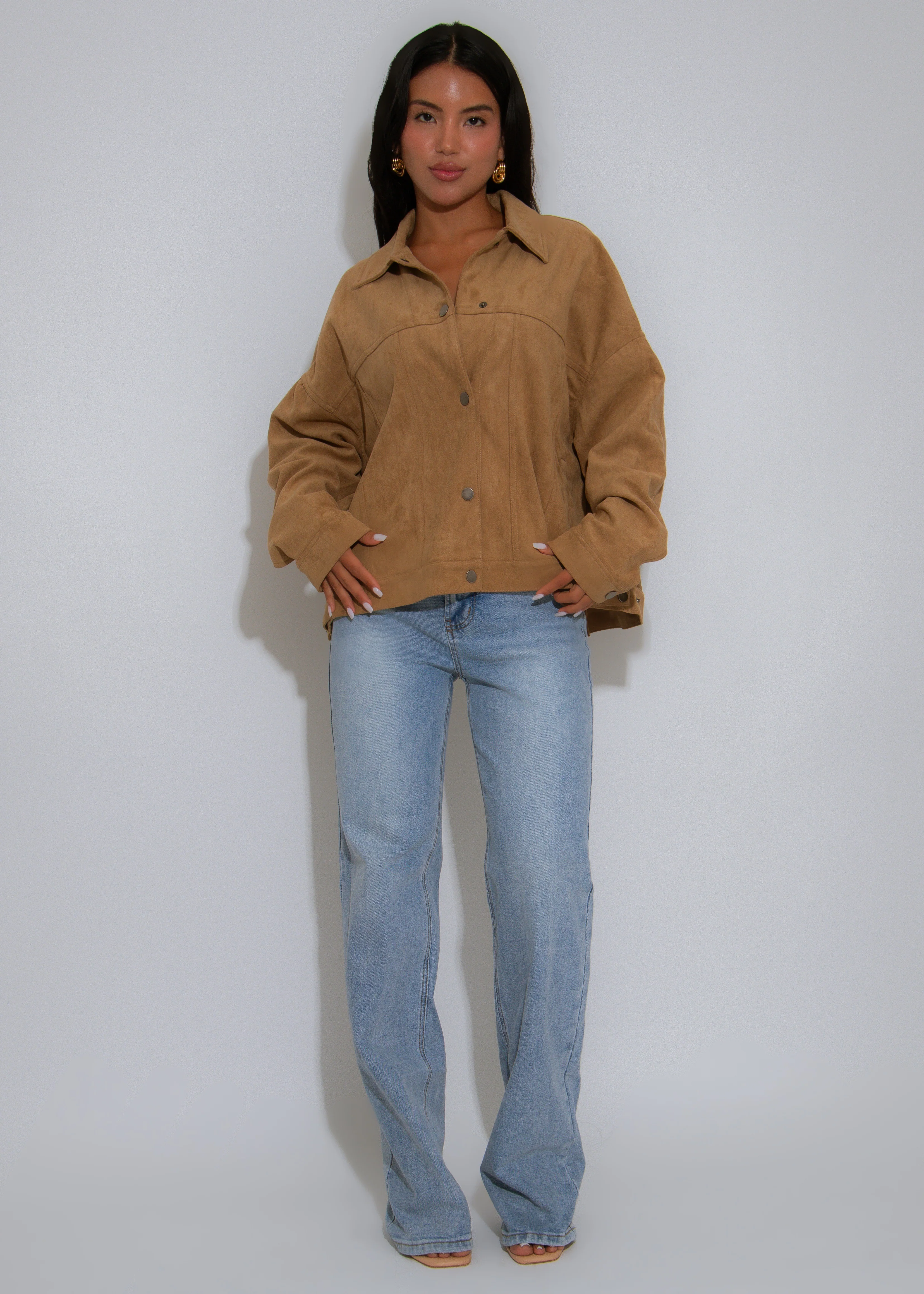 Rebel Luxe Suede Jacket Nude - Image 3