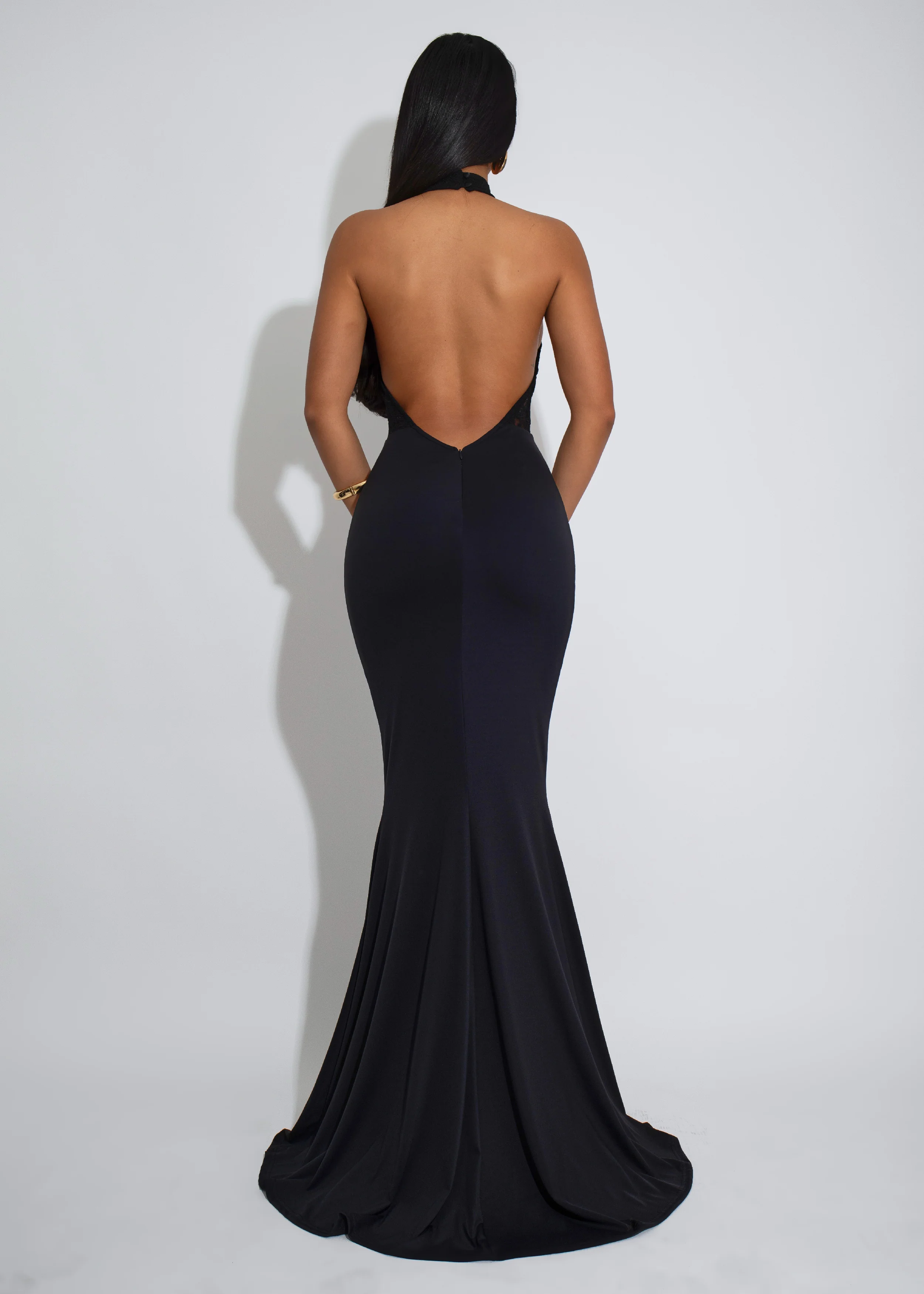 Ritual Allure Lace Ruched Maxi Dress Black - Image 7