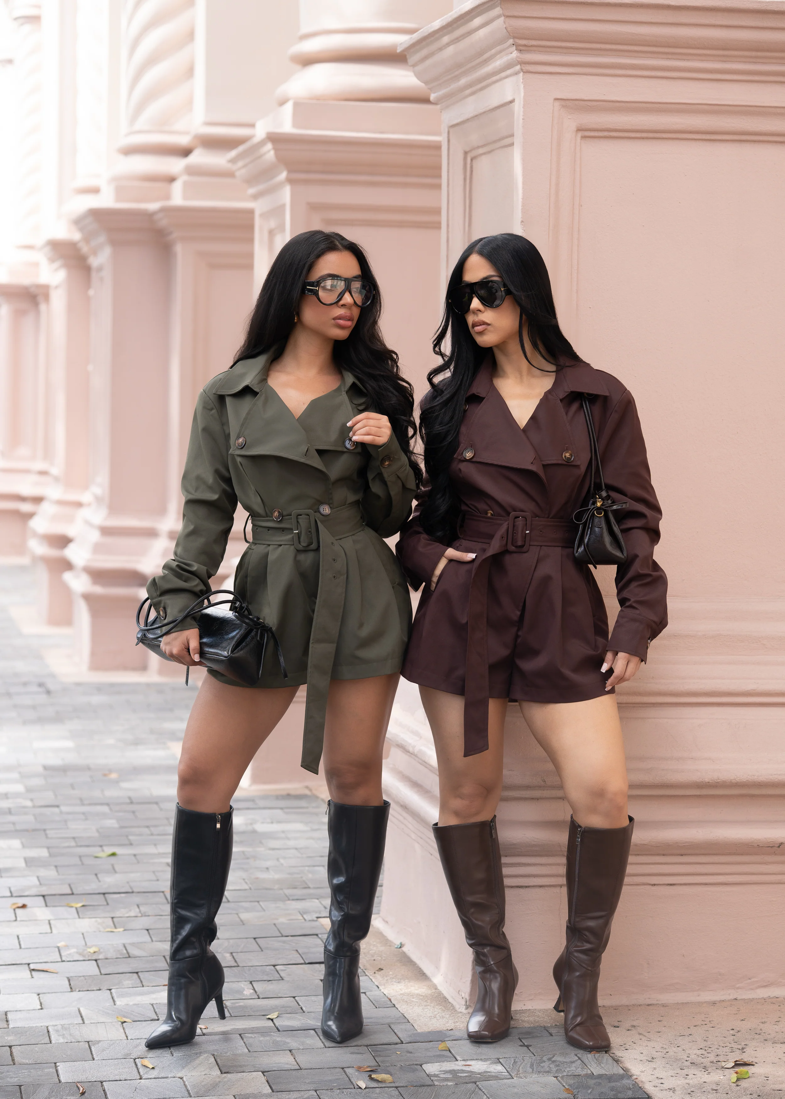 Runway Utility Ruched Romper Green - Image 5
