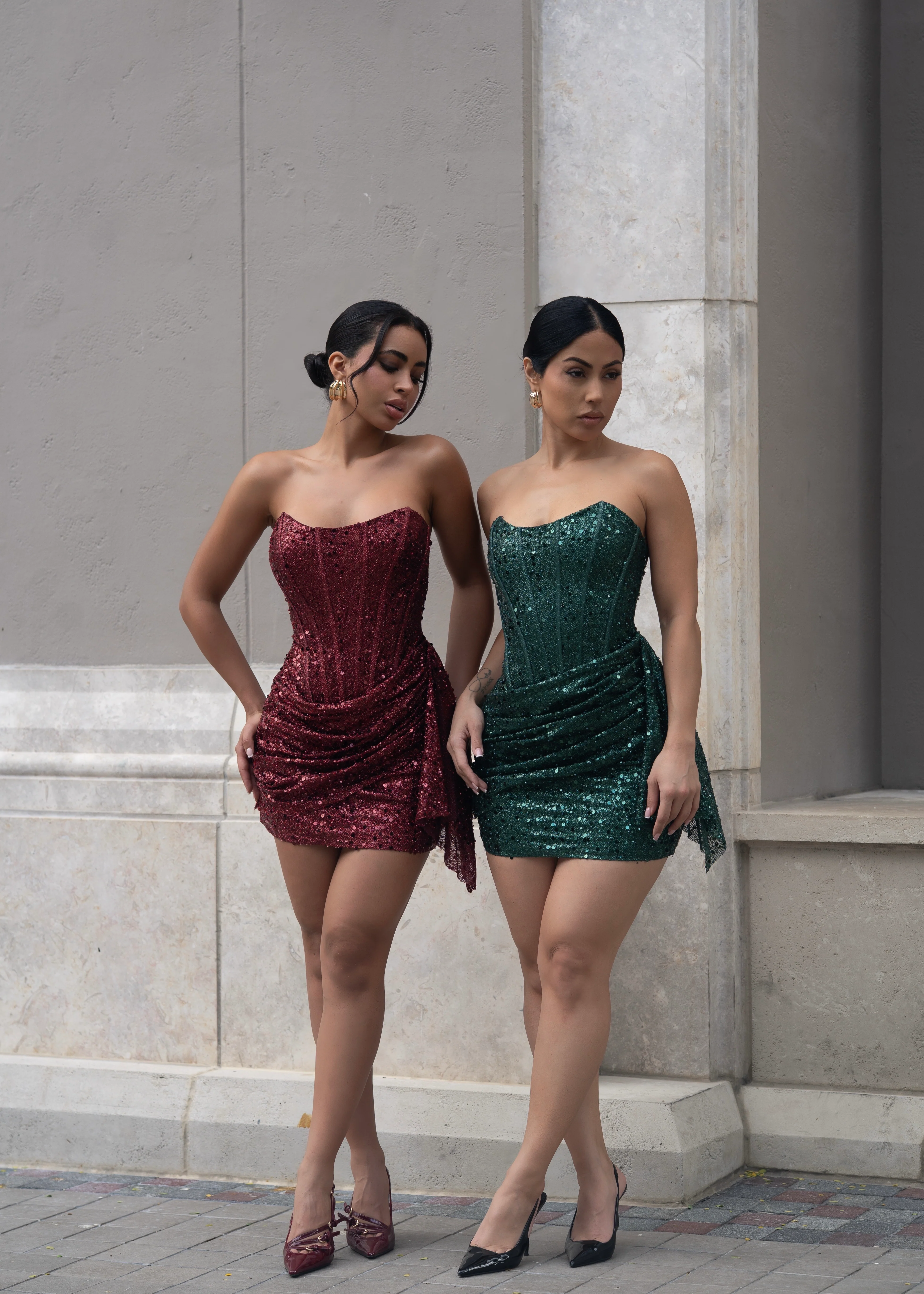 Starlight Seduction Sequin Mini Dress Green - Image 4
